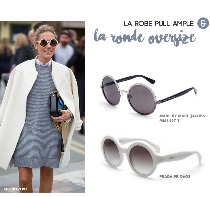 Fashion week londres - lunettes rondes oversize