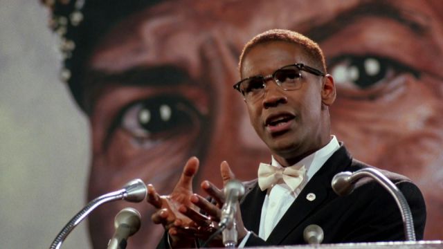 Denzel Washington portant des Ray-Ban Clubmaster dans Malcolm X