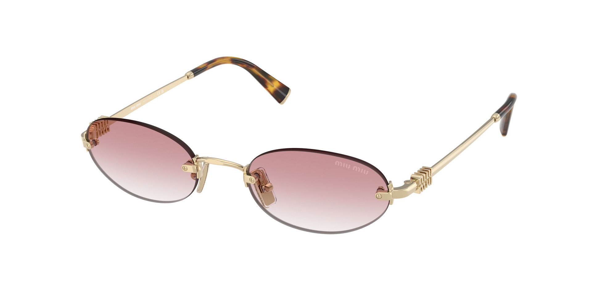 Miu Miu MU A54S ZVN70O 51-20 : lunettes de soleil percées dorées