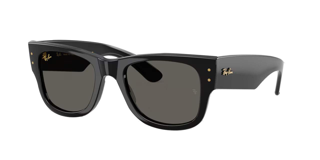 Ray-Ban Mega Wayfarer ASAP Rocky RB0840S 6826/J5 - monture noire blacked-out, look rock couture