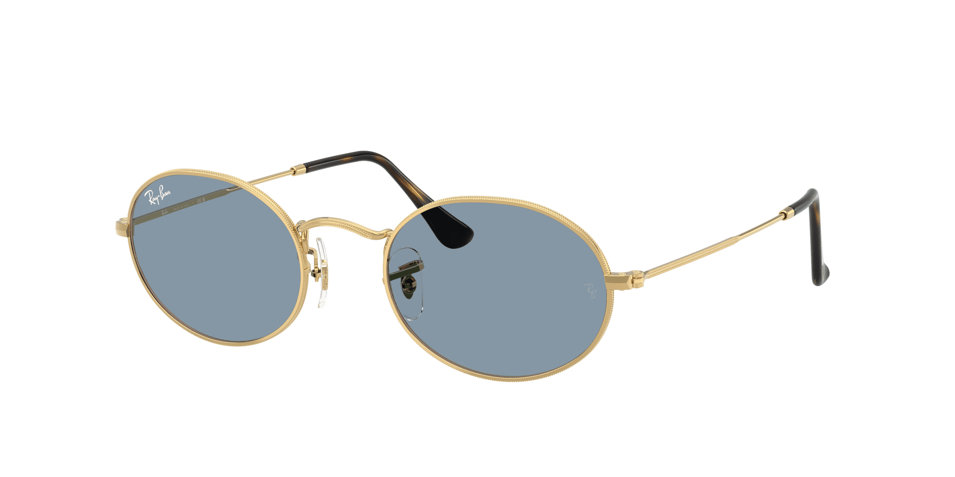 Ray-Ban Oval RB3547 arista avec verres gris bleus