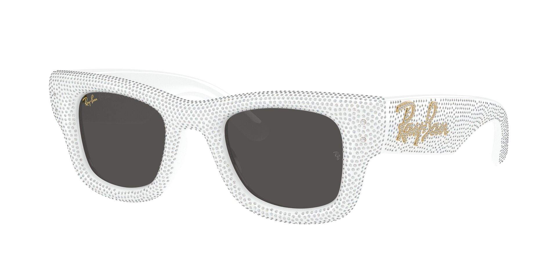 Ray-Ban Wayfarer Puffer ASAP Rocky RB4940BP 6866/87 - monture blanche strassée, esprit show et scène