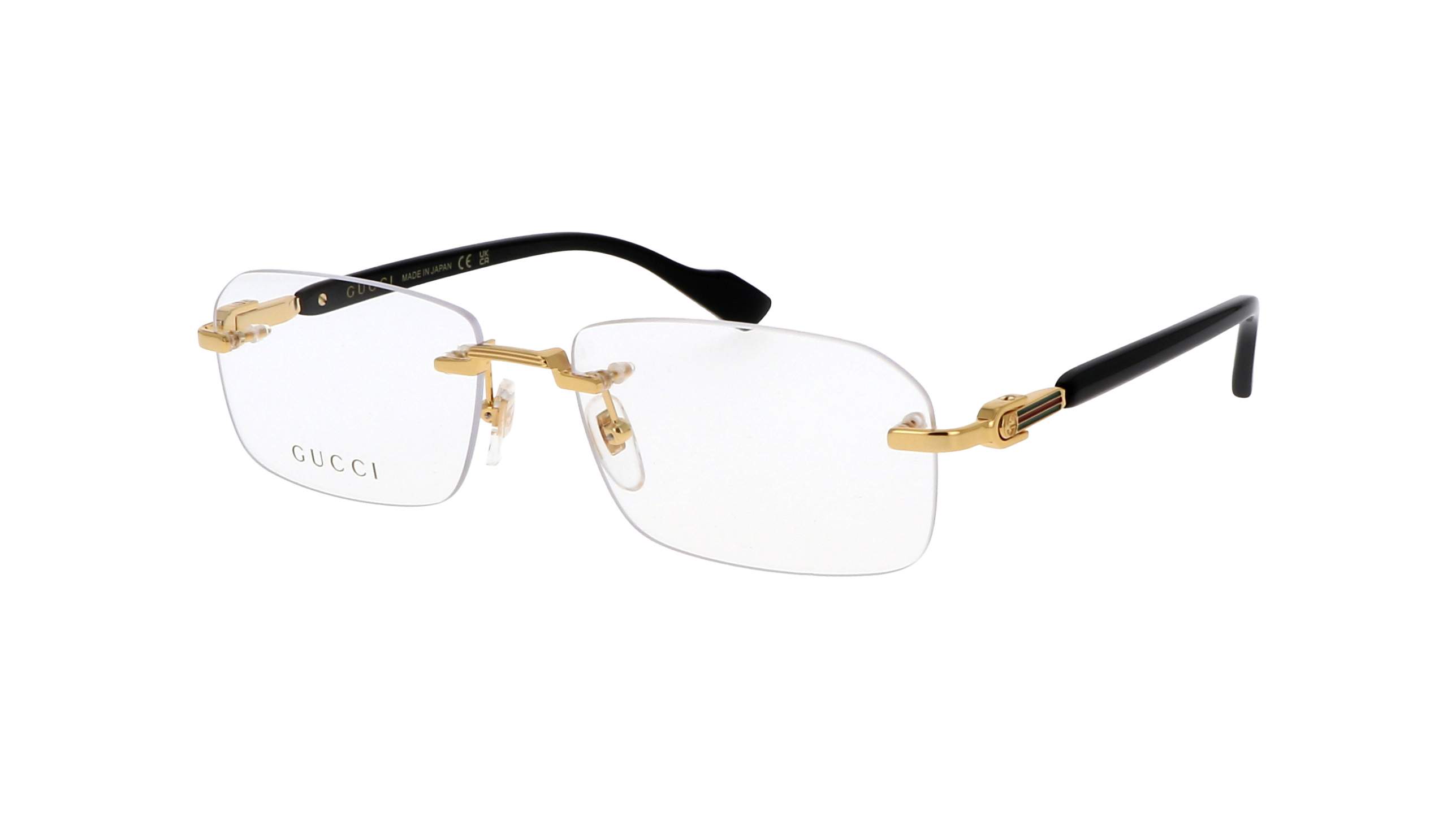 Gucci GG1221O 001 – monture percée en métal doré