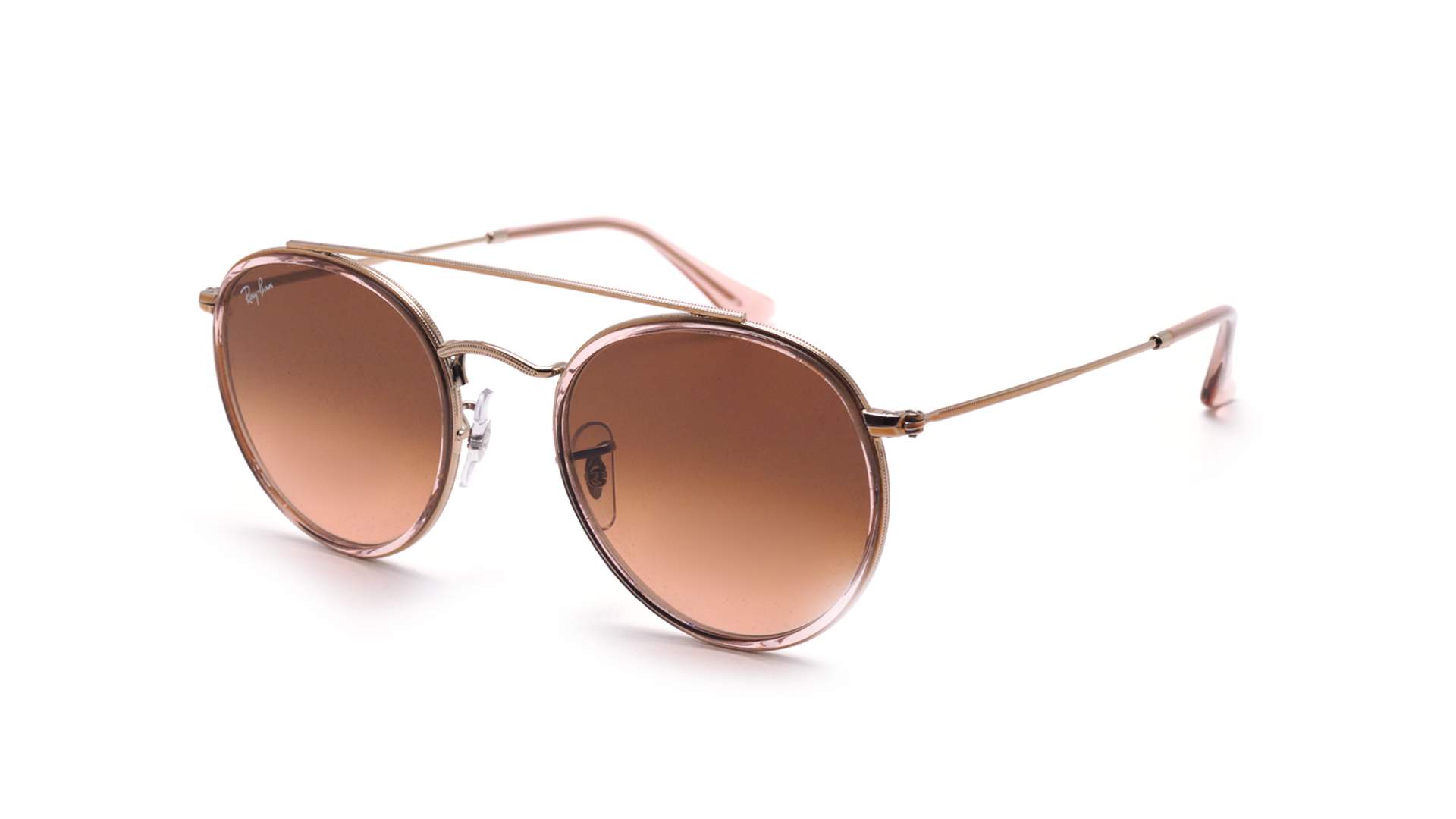 Ray-Ban RB3647N 9069/A5 lunettes rondes or verres brun rosé